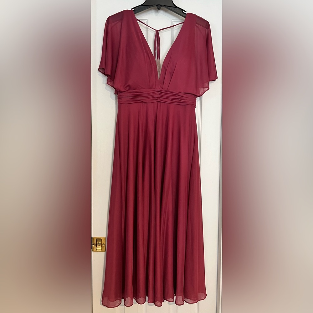 Azazie Raspberry Evening Gown